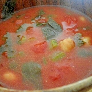 ヒヨコマメとセロリのトマトスープ